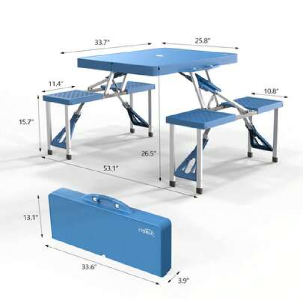 Camp Table Folding - 4 Ft Folding Camping Picnic Table