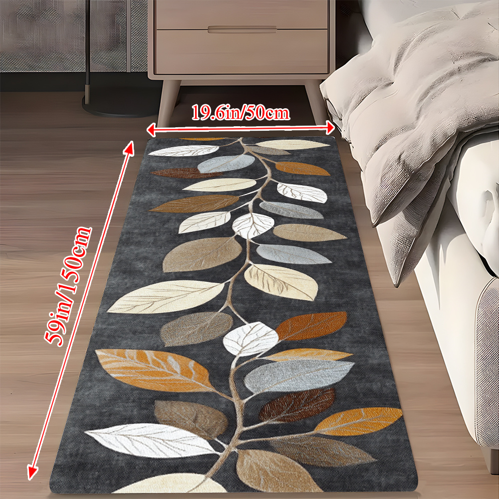 Outdoor Camping Mat Waterproof - VIKAMA Leaf Pattern Gradient Grey Kitchen
