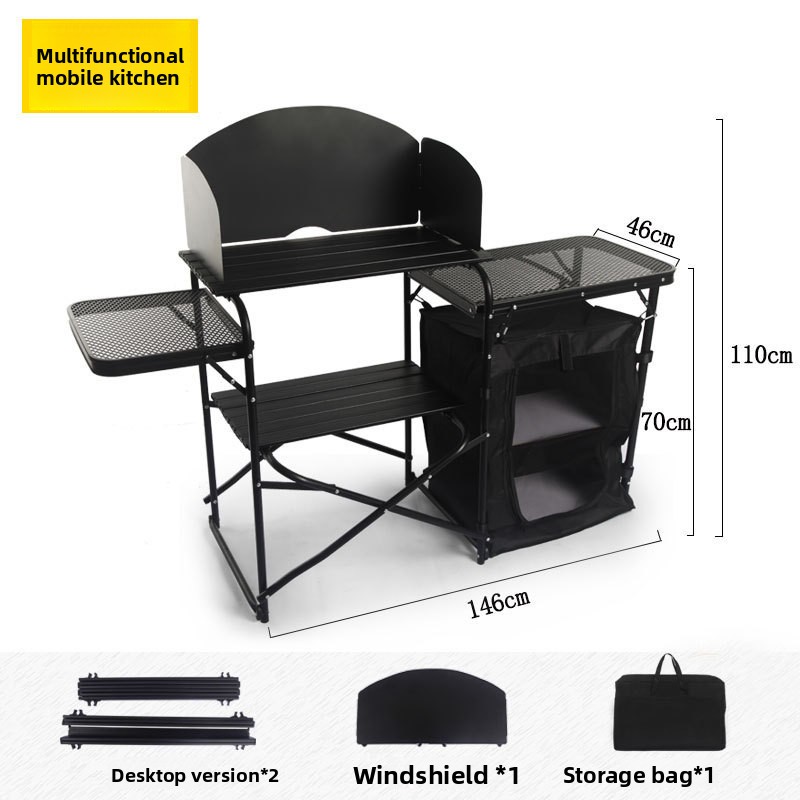 Outdoor Camping Kitchen Table - Multifunctional Outdoor Mobile Kitchen Camping Folding