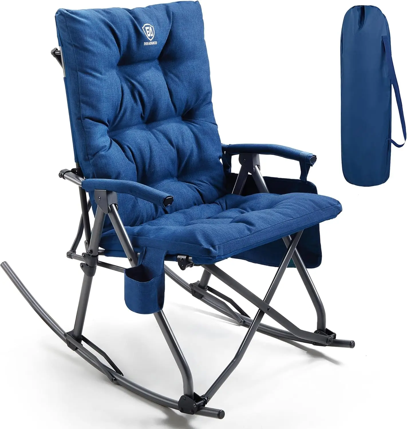 Outdoor Oversized Camping Chair - Oversized Folding Rocking Camping Chair Padded