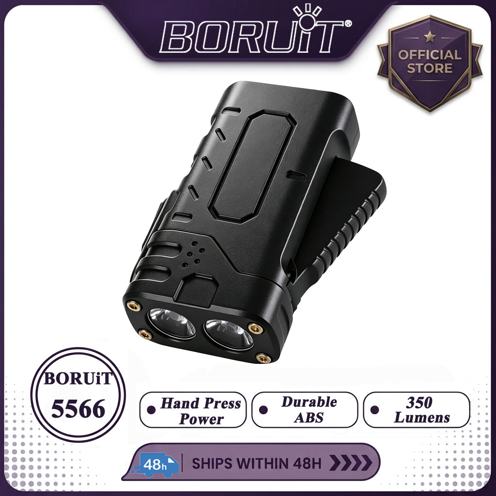 Outdoor Camping Decor - BORUIiT Hand Crank EDC LED Flashlight