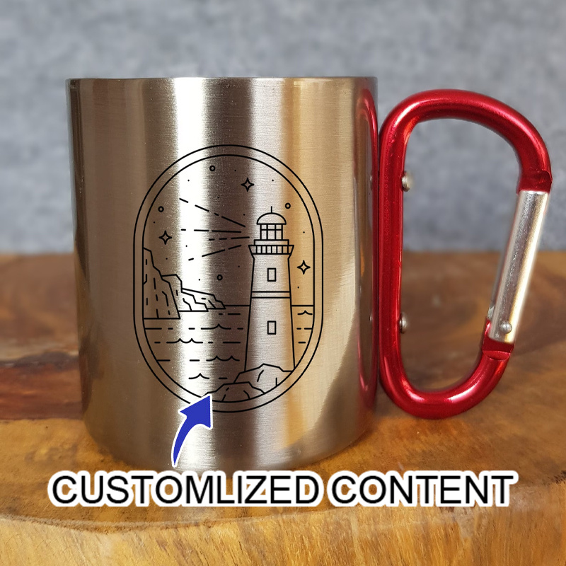Outdoor Camping Direct - Stainless Steel Camping Mug with Carabiner