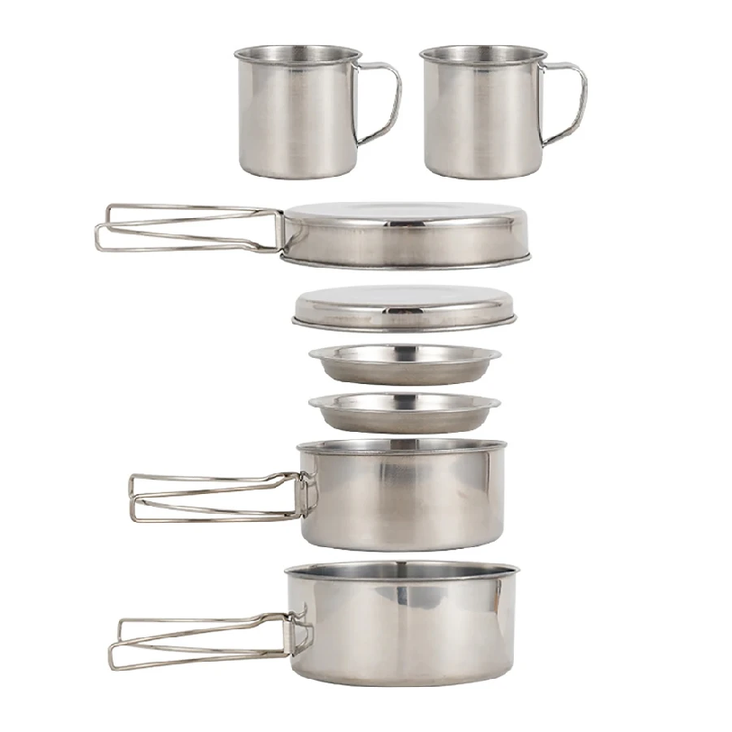 8pcs/Set Camping Cookware Mess - Outdoor Camping Kitchen Table 评论和价格