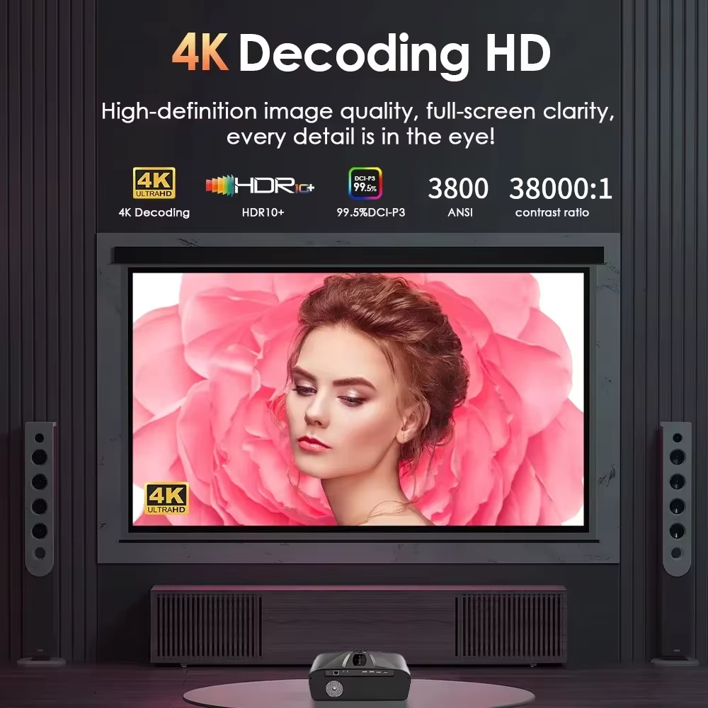 4K 3800 ANSI Projector Android - Outdoor Camping Tv 评论和价格