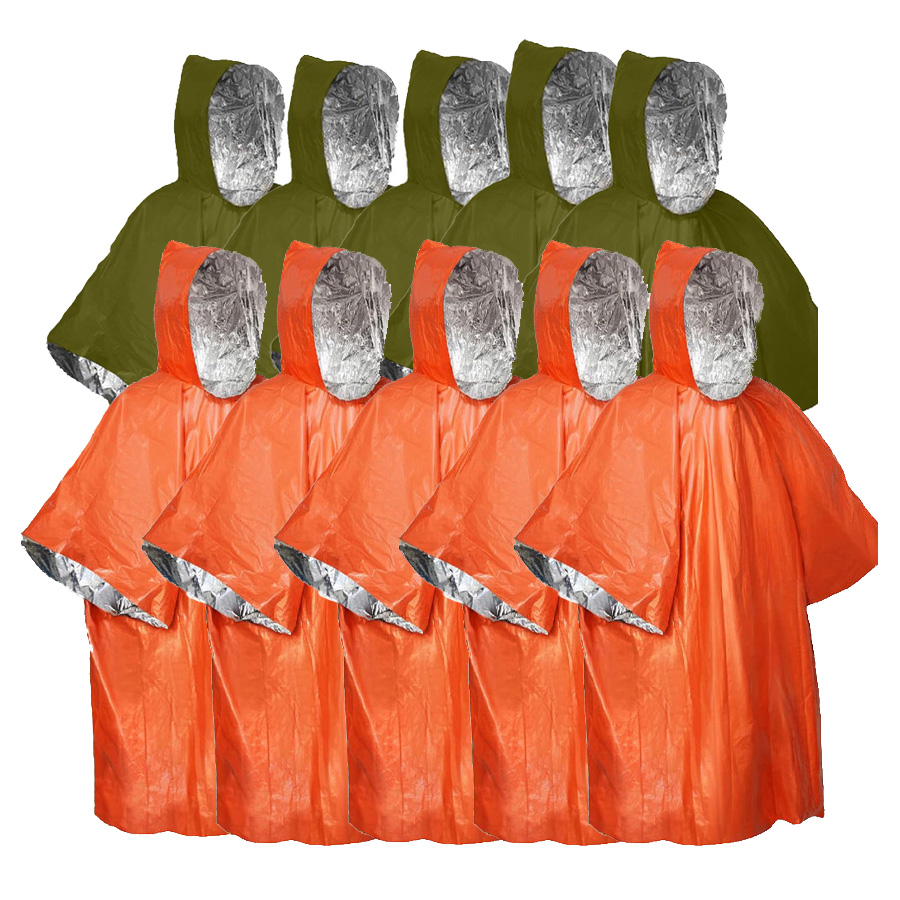 3/5-Pack Emergency Poncho Set  - Emergency Mylar Blanket 评论和价格