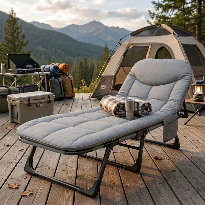 Portable Folding Lounge Chair, - Outdoor Oversized Camping Chair 评论和价格