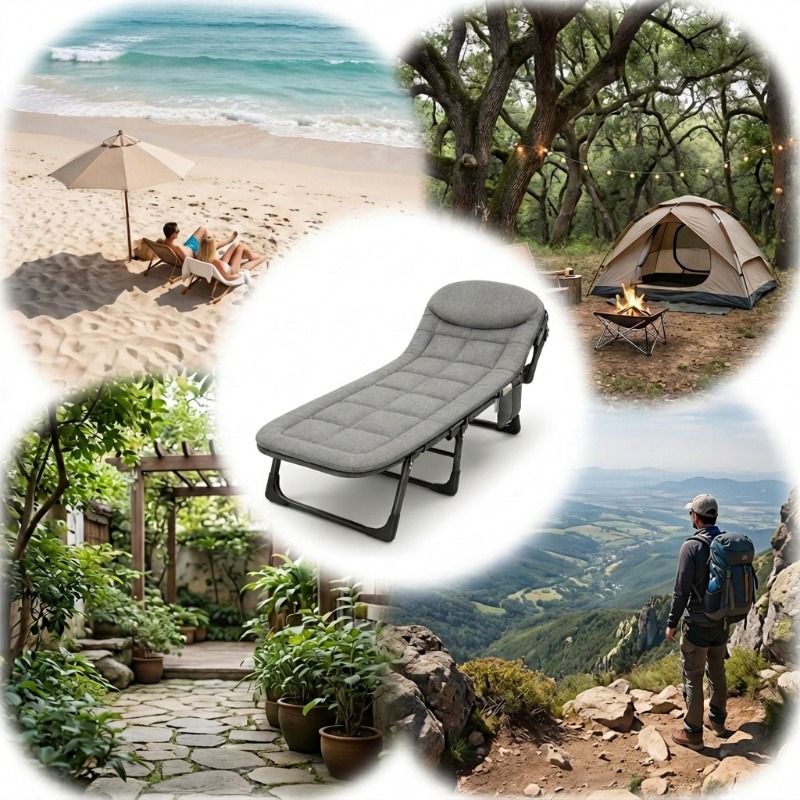 Portable Folding Lounge Chair, - Outdoor Oversized Camping Chair 评论和价格