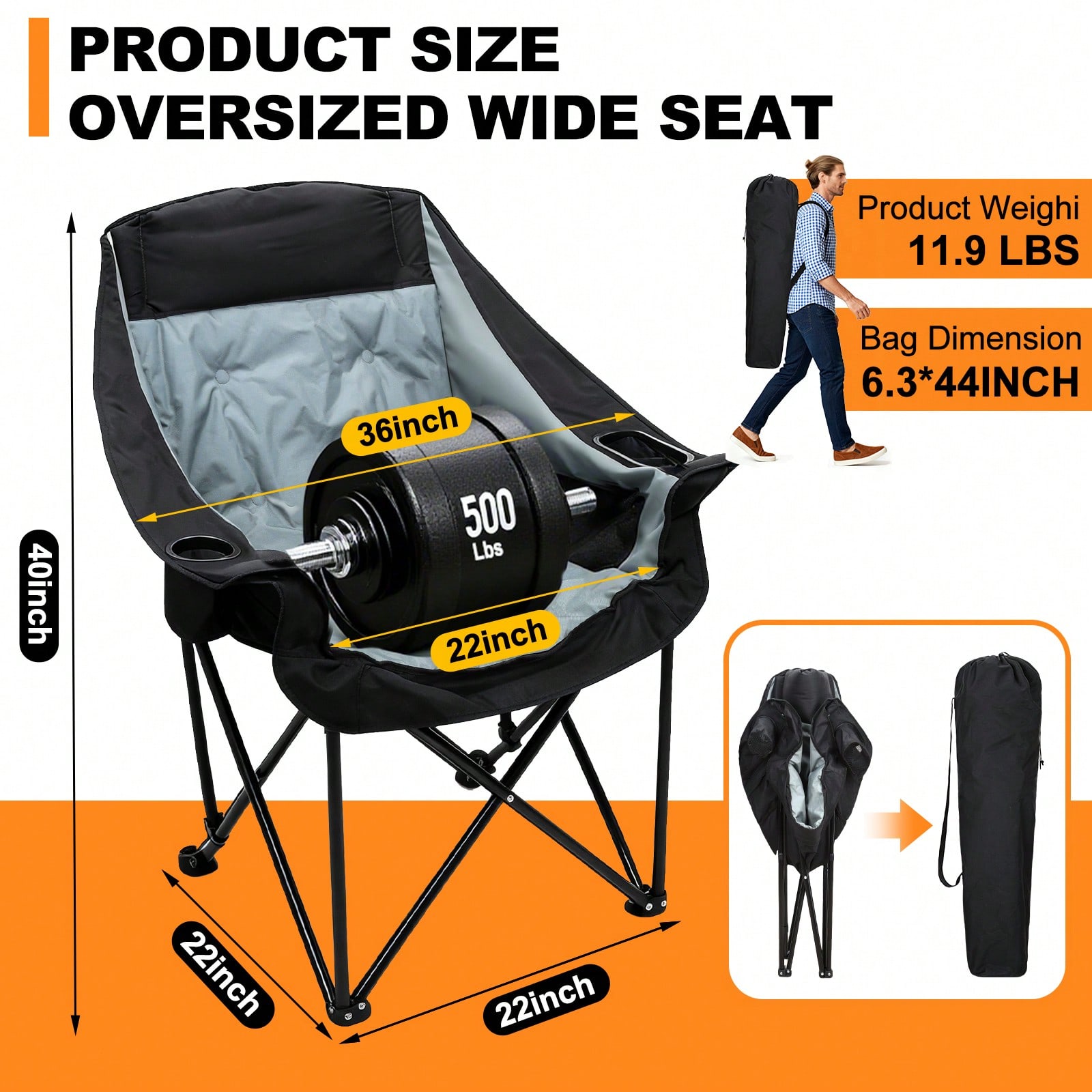 Heated Double Camping Chair He - Outdoor Oversized Camping Chair 评论和价格