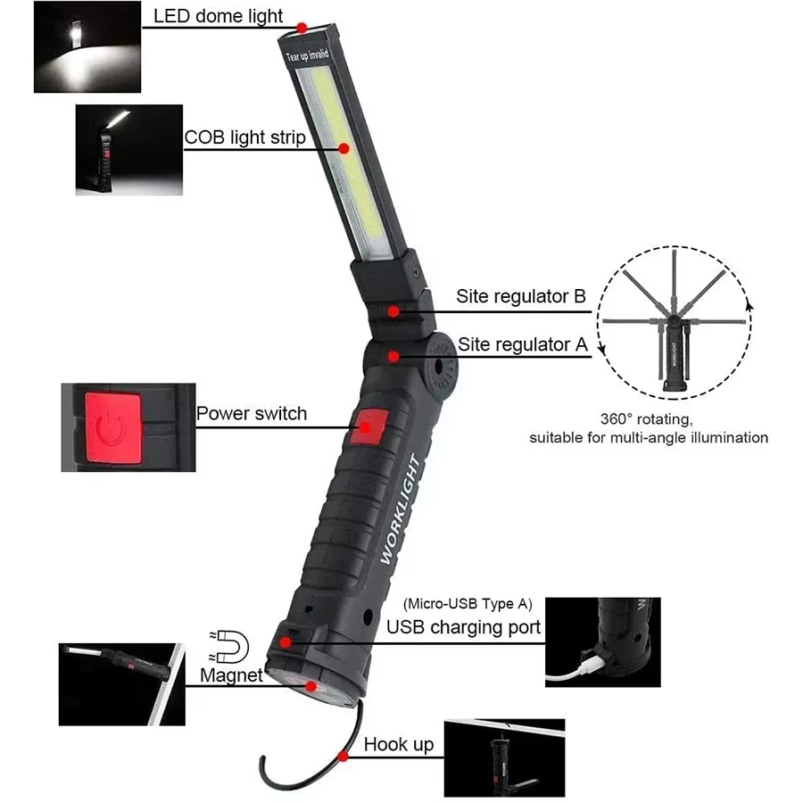 Portable LED Flashlight with M - Outdoor Camping Decor 评论和价格