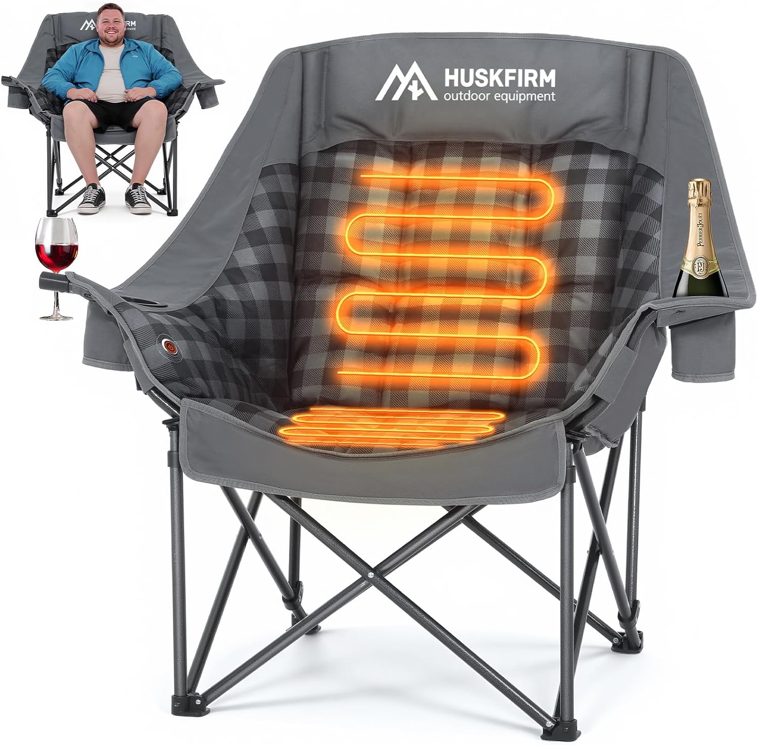 Extra-Large Heated Camp Chair  - Outdoor Oversized Camping Chair 评论和价格