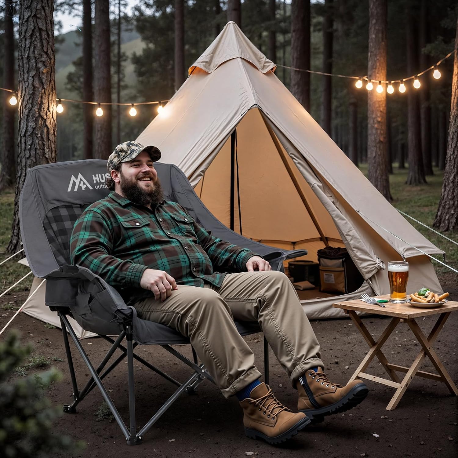 Extra-Large Heated Camp Chair  - Outdoor Oversized Camping Chair 评论和价格