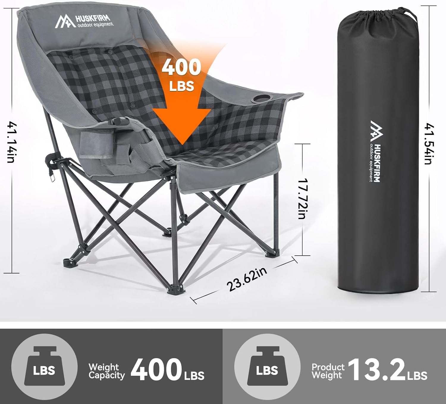 Extra-Large Heated Camp Chair  - Outdoor Oversized Camping Chair 评论和价格