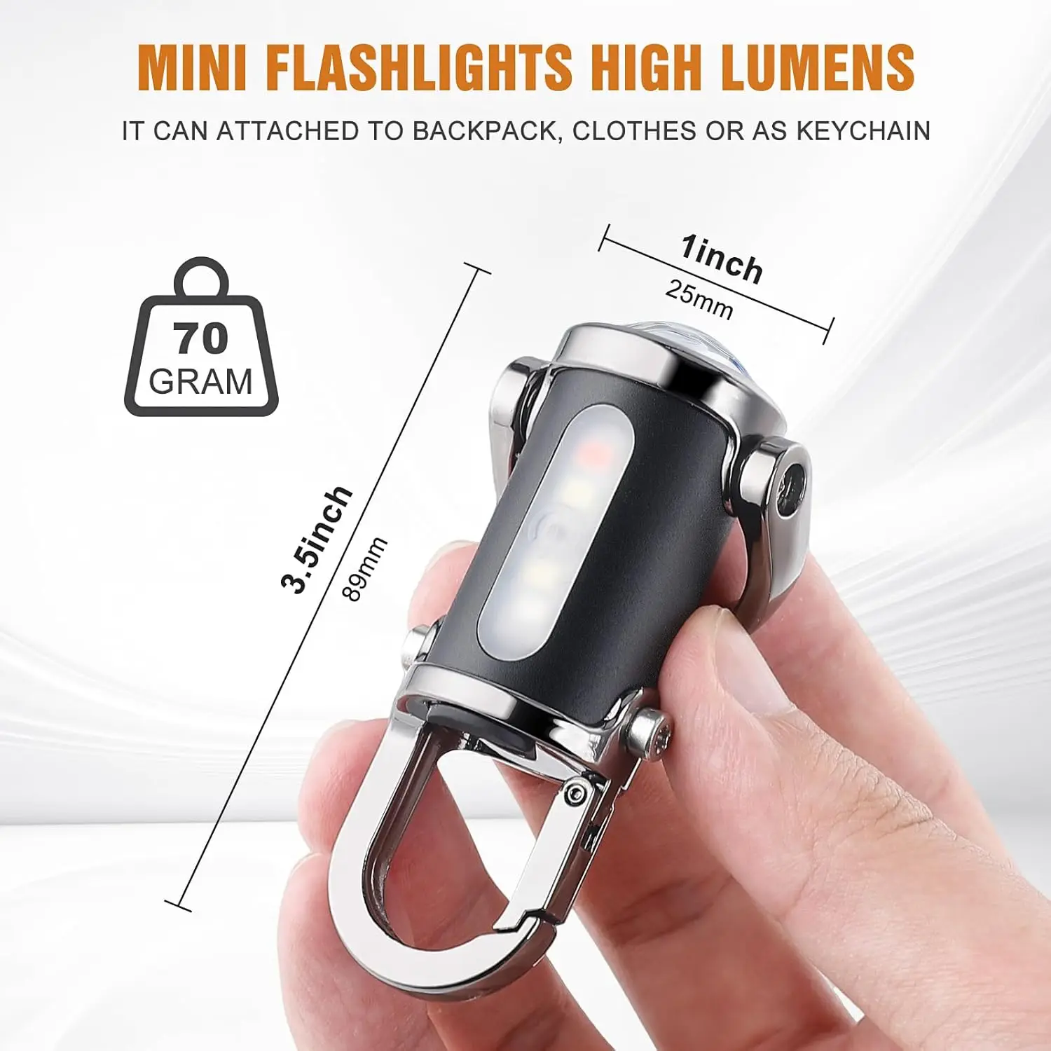 Mini Keychain Flashlight Recha - Outdoor Camping Decor 评论和价格