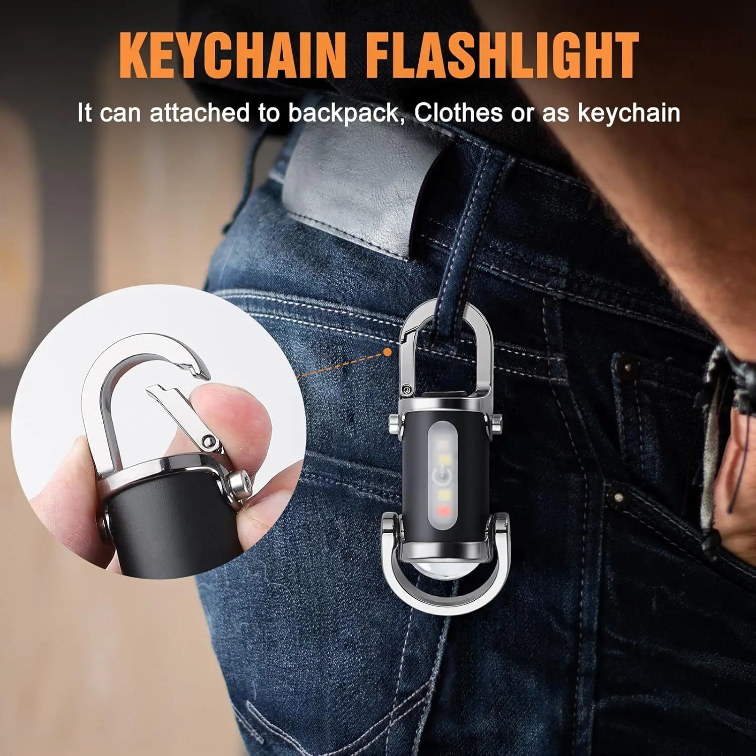 Mini Keychain Flashlight Recha - Outdoor Camping Decor 评论和价格