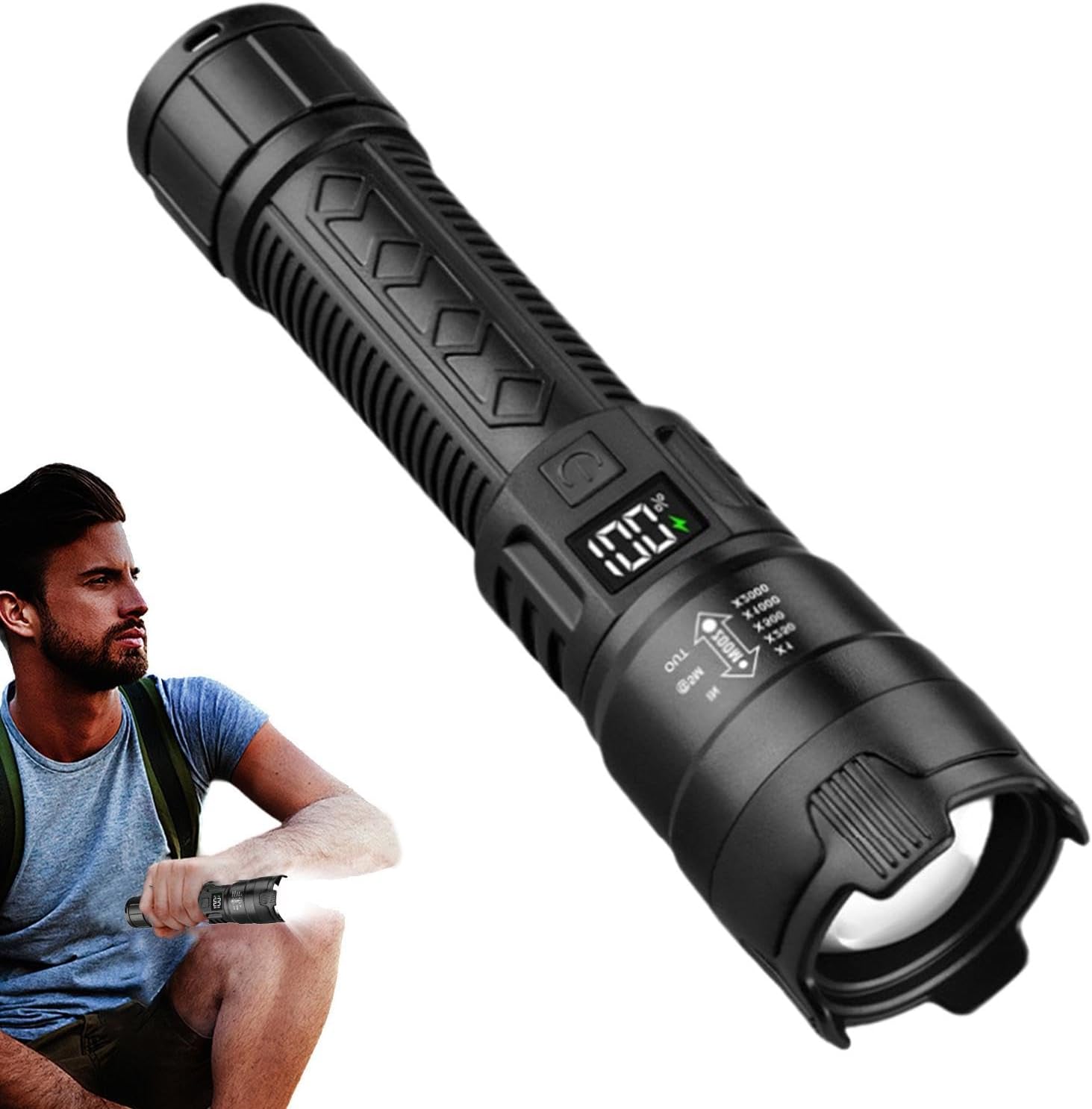 Tactical LED Flashlight 2000LM - Outdoor Camping Decor 评论和价格