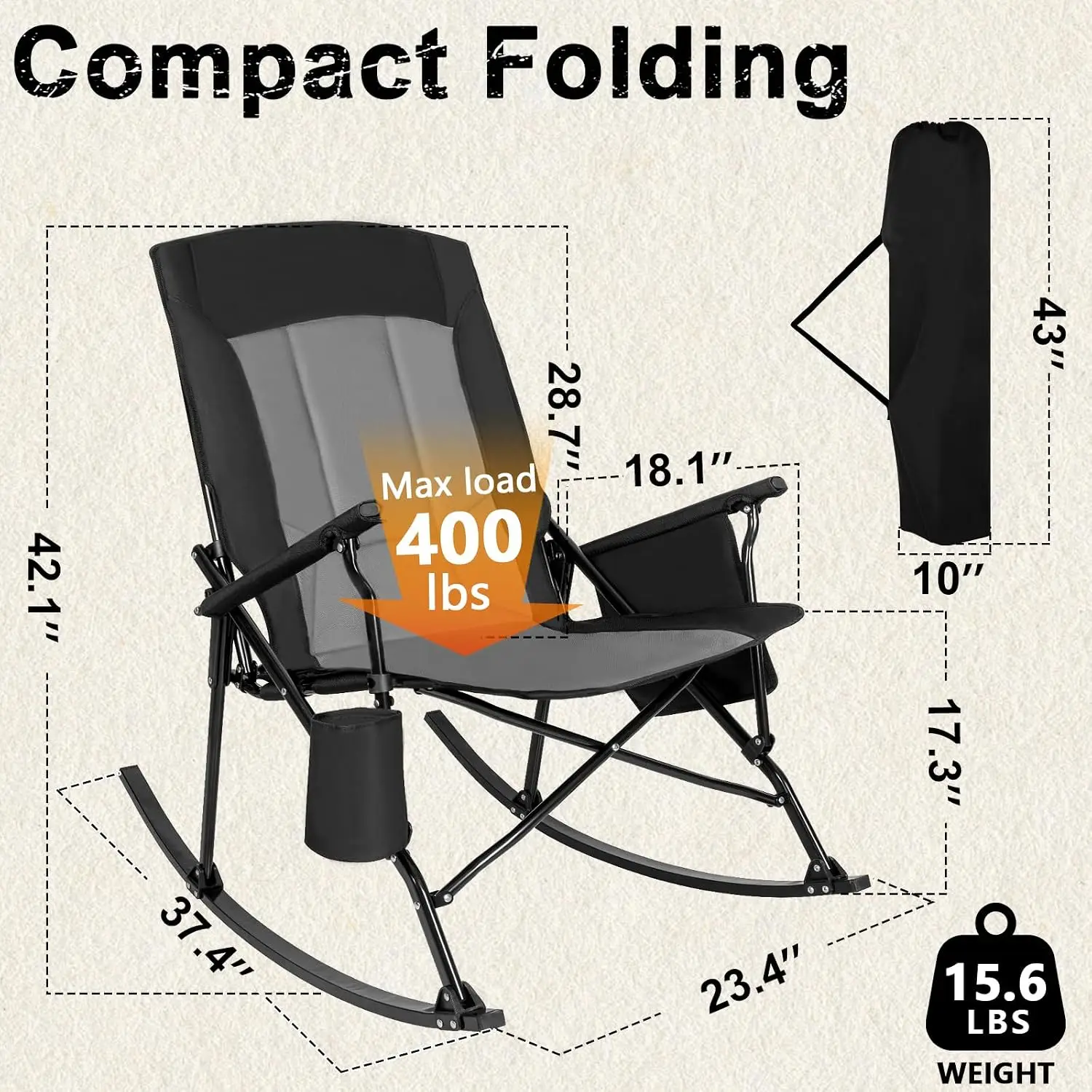 2 Pack High Back Portable Rock - Outdoor Oversized Camping Chair 评论和价格