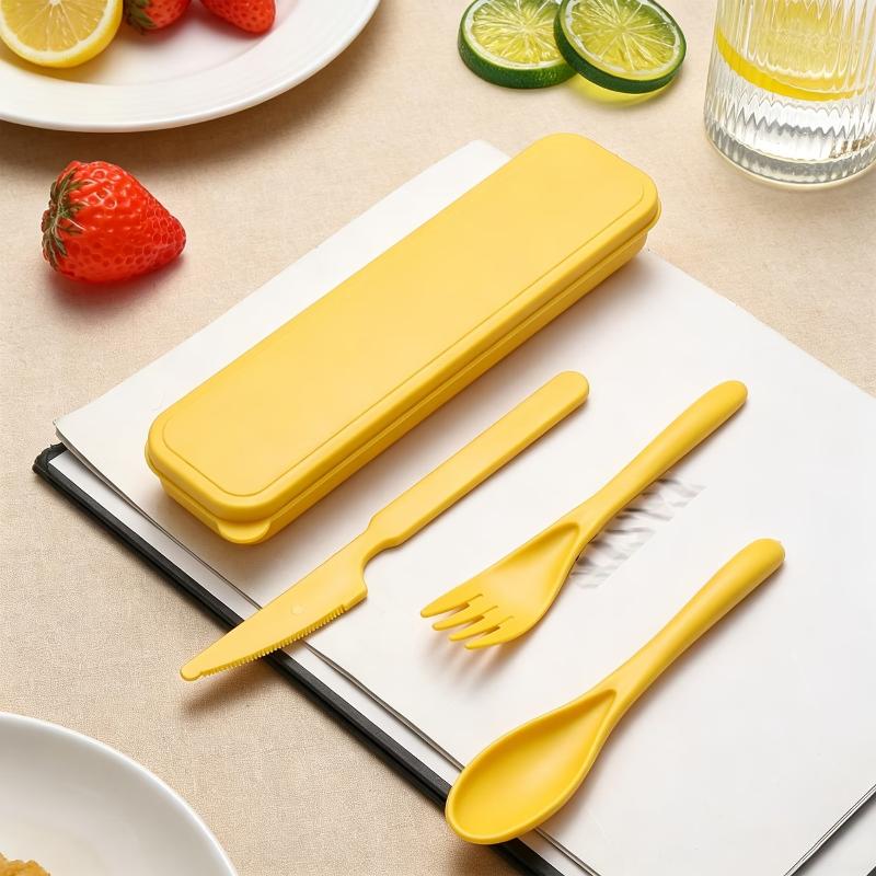 (Wheat Straw Reusable Cutlery  - Outdoor Camping Knife 评论和价格