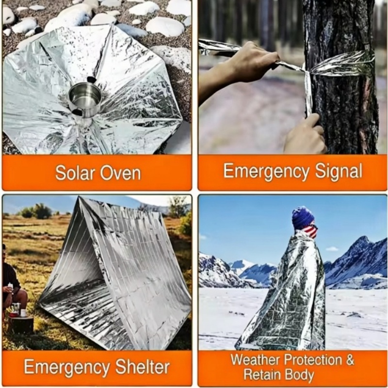 4Pcs Survival Mylar Thermal Sp - Outdoor Camping Heated Blanket 评论和价格