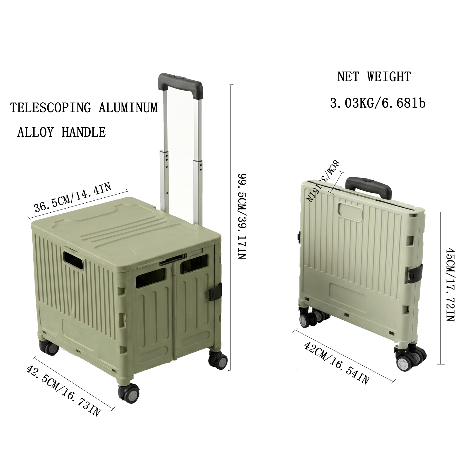 Foldable Rolling Storage Crate - Outdoor Camping Folding Storage Box 评论和价格