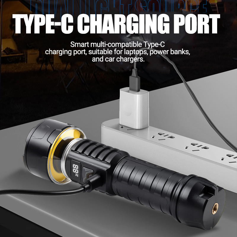 COB LED Flashlight Rechargeabl - Outdoor Camping Decor 评论和价格