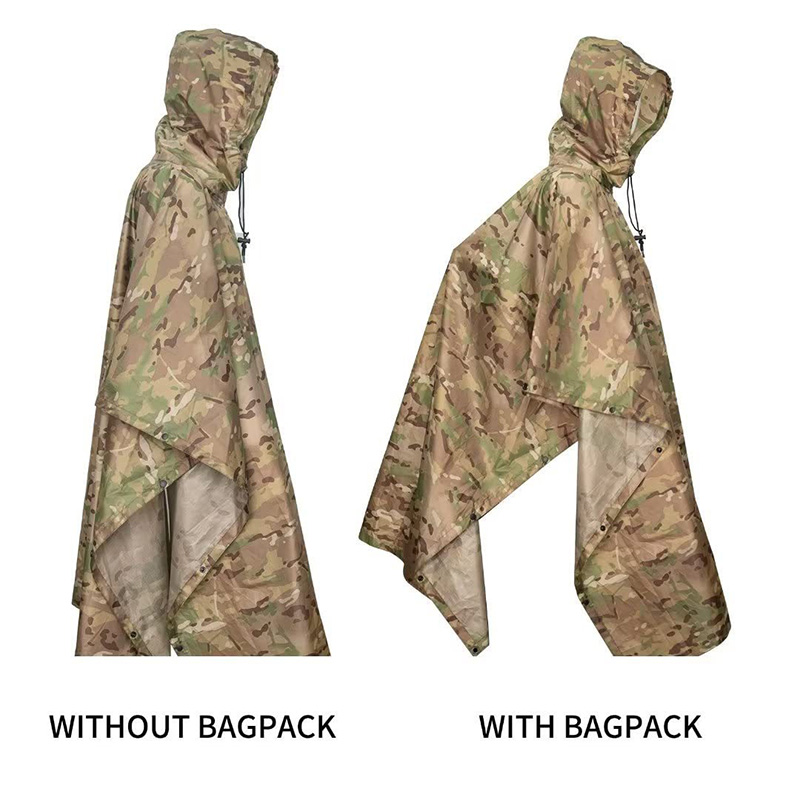 3 in 1 Raincoat Backpack Rain  - Outdoor Camping Mat Waterproof 评论和价格