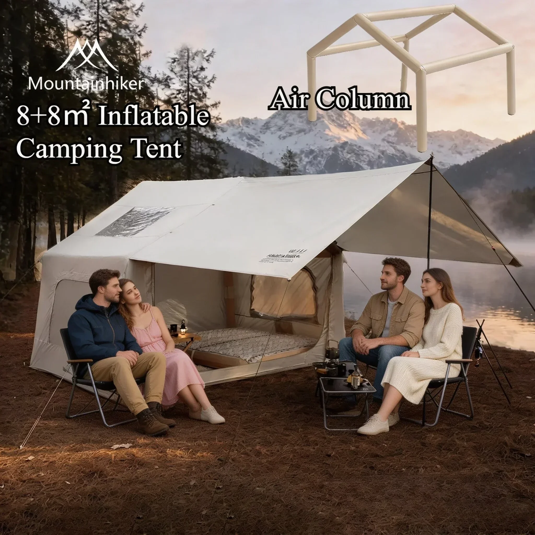 8+8㎡ MOUNTAINHIKER Inflatable  - Outdoor Camping House 评论和价格