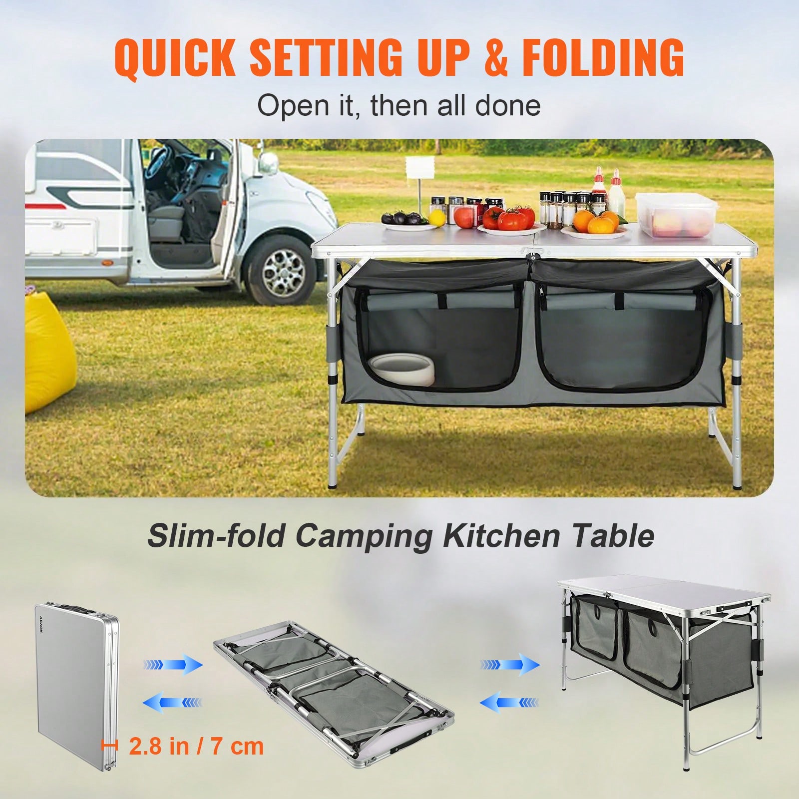 Quick‑Set‑Up Folding Camping K - Outdoor Camping Kitchen Table 评论和价格