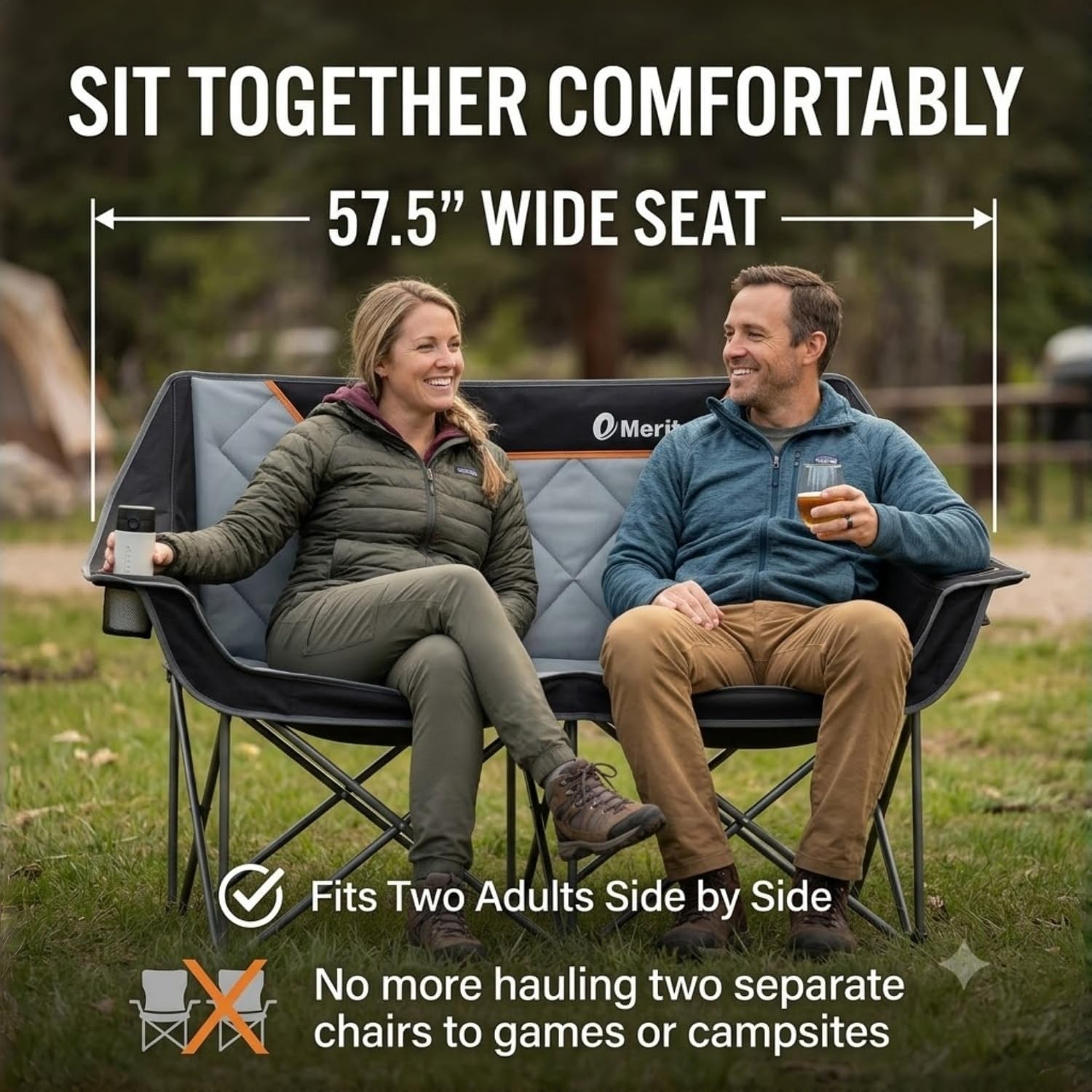Heavy Duty 650LB Folding Campi - Outdoor Oversized Camping Chair 评论和价格