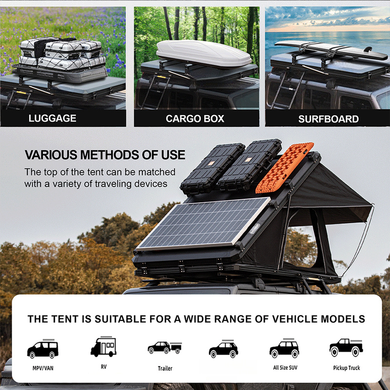 Hard Aluminum Rooftop Tent wit - Outdoor Camping Van Tent 评论和价格