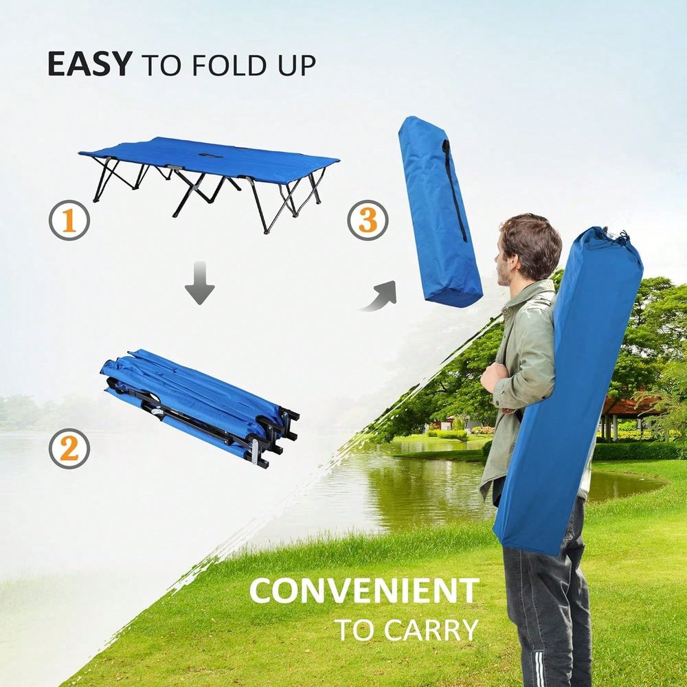 2 Person Folding Camping Cot F - Outdoor Camping Sleeping Bag 评论和价格