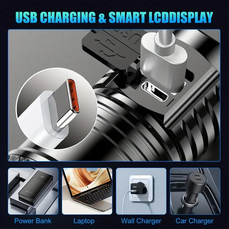 Tactical LED Flashlight 2000LM - Outdoor Camping Decor 评论和价格